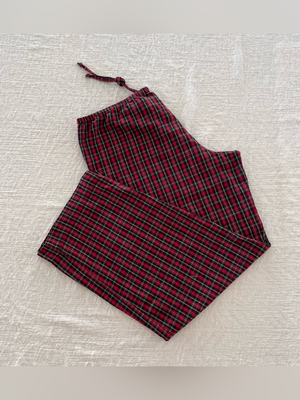 Polo Ralph Lauren Plaid Cotton Pajama Bottoms in Red and Black Classic Tartan M